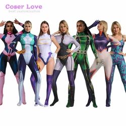 Academia Miruko Uraraka Ochako Asui Tsuyu Nejire Hado Ashido Cosplay Costume Halloween Spandex Zentai Bodysuit Jumpsuit