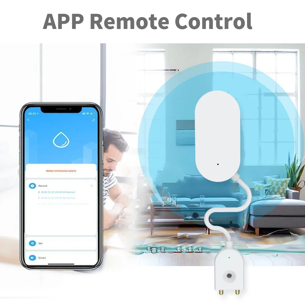 Sensor de fugas Tuya Zigbee, Detector de fugas de agua, Sensor de fugas, previene fugas de agua para hogar inteligente var SmartLife