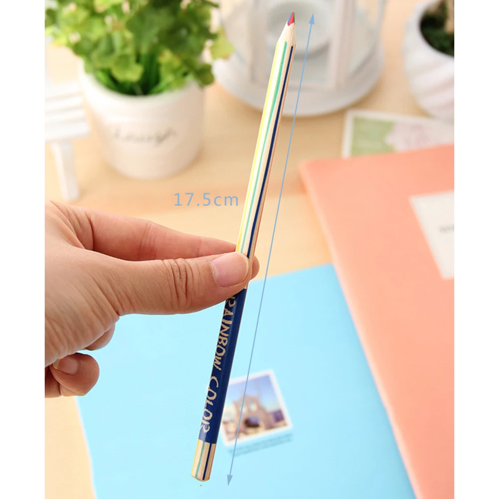 Trẻ Em DIY Dễ Thương Chuyên Nghiệp Bút Chì Màu Bút Chì Màu Gỗ Màu Sắc Cầu Vồng Bút Chì Cho Vẽ Bộ Tranh Tô Màu 10 Cái/lốc