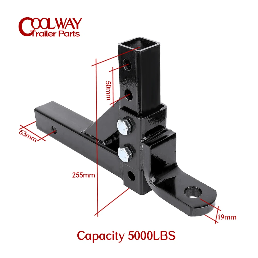 10 "Có Thể Điều Chỉnh 4 Mức Độ Xe Kéo Thả Nấc Bóng Núi Kéo Cho 2" Đầu Thu Với 50Mm Bóng RV bộ Phận Người Cắm Trại Đoàn Xe Phụ Kiện