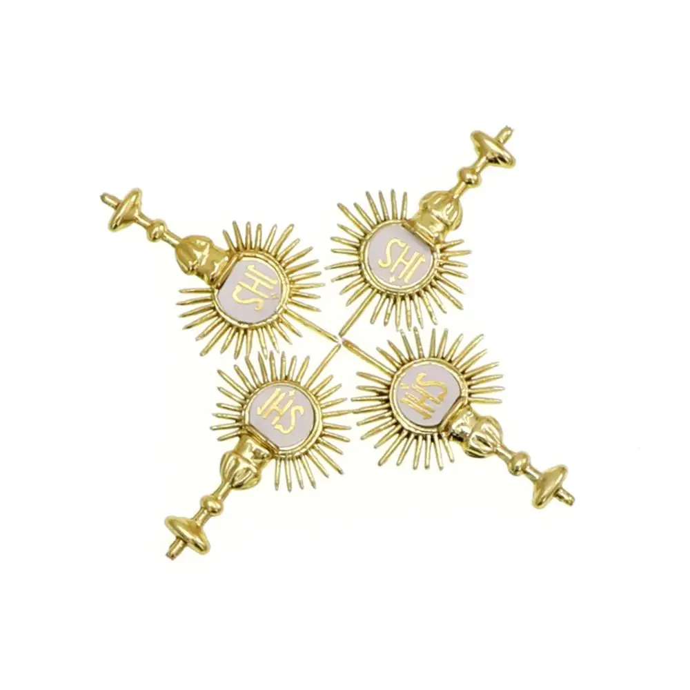 Cattolico JHS comunione statua Color oro gesù Hominum recuperatore Home Office decorazione della tavola croce figurina religione regalo