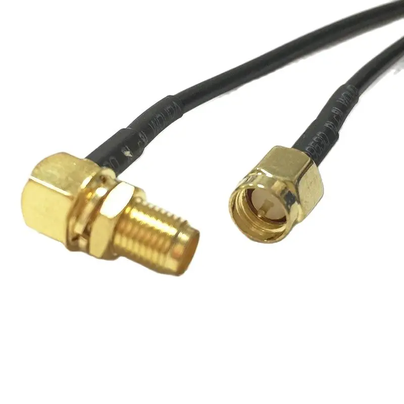 1pc New Modem Coaxial Cable SMA Female Jack Nut Right Angle Switch SMA Male Plug Convertor RG174 Pigtail Adapter 20CM for WIFI