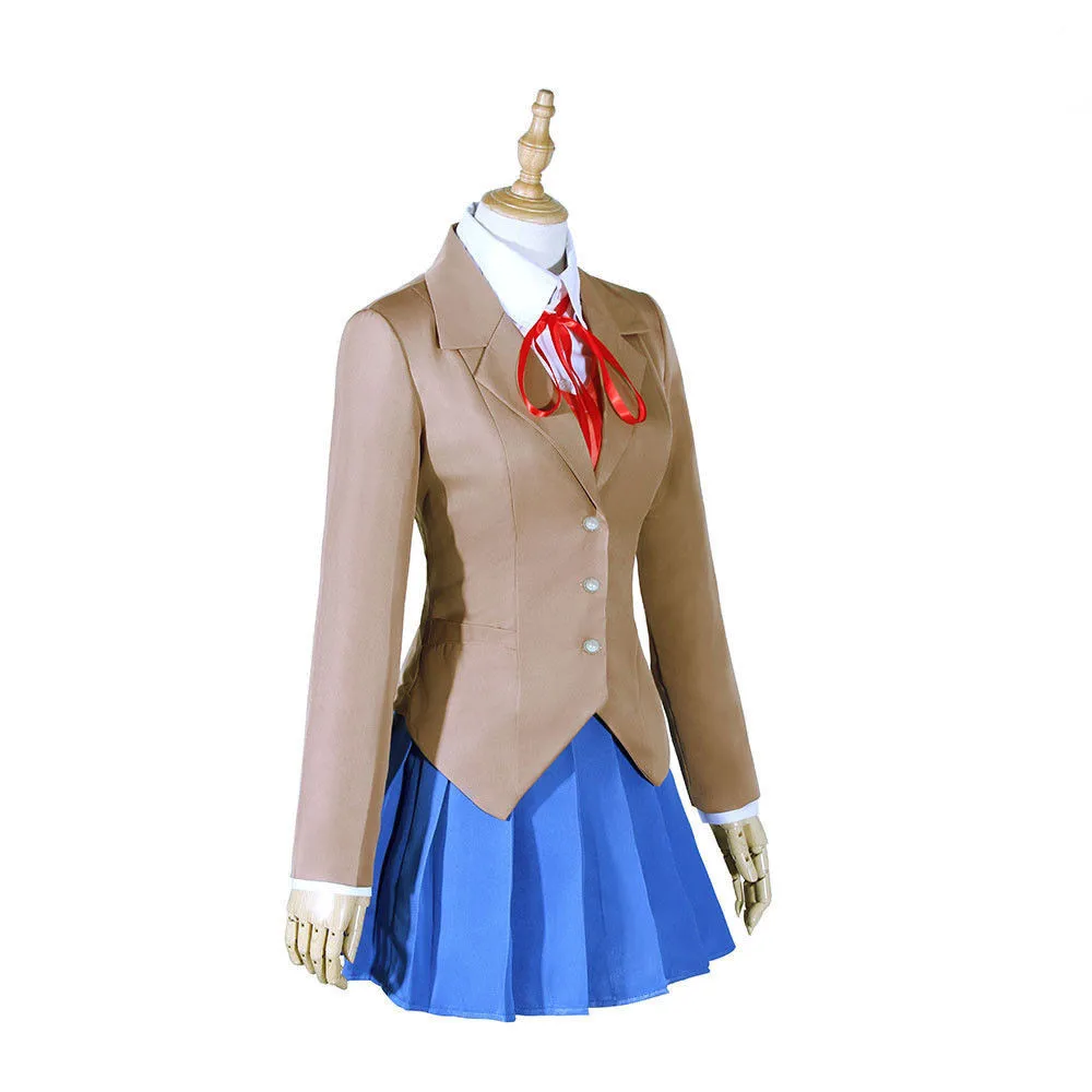 Game Doki Doki Literature Club! DDLC Monika Cosplay Costumes School Uniforms