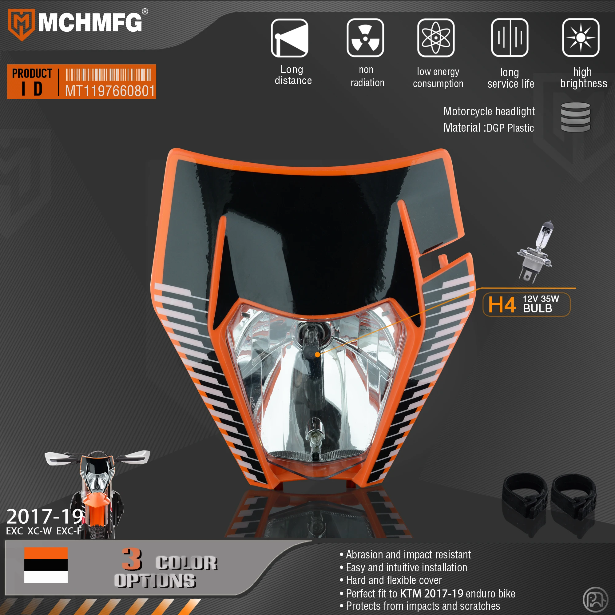 Headlight Headlamp With Sticker For KTM SX F EXC XCF SMR 2017 2018 2019 Motorcycle Dirt Bike MX Enduro Supermoto