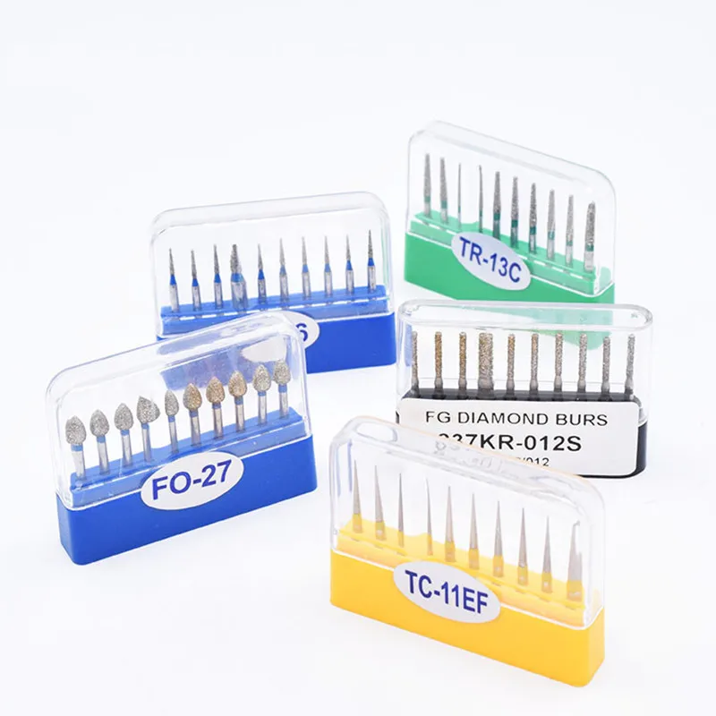 

10pcs/set 1.6mm Dental Diamond Burs Drills High Speed Handpiece Polishing Whitening Tools Dental Burs for Teeth Whitening