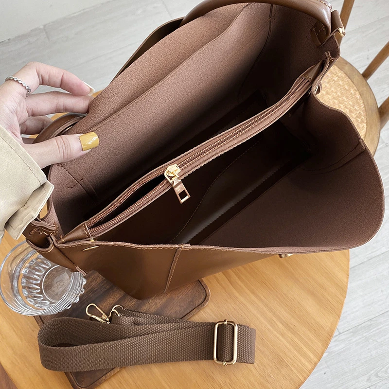 Vintage Style Soft PU Leather Tote Bags for Women 2021 New Large Capacity Crossbody Shoulder Bag Casual Totes For Female Shopper