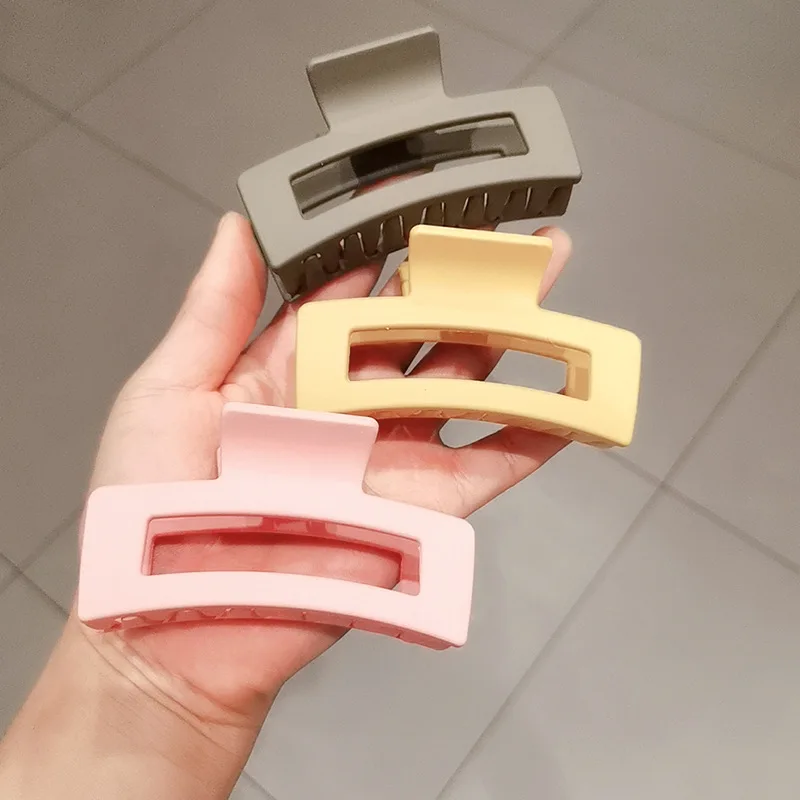 New Fashion Simple Acrylic Large Square Geometry Barrettes Hair Claws for Women Girl Clamp Hair Accessorie Headwear