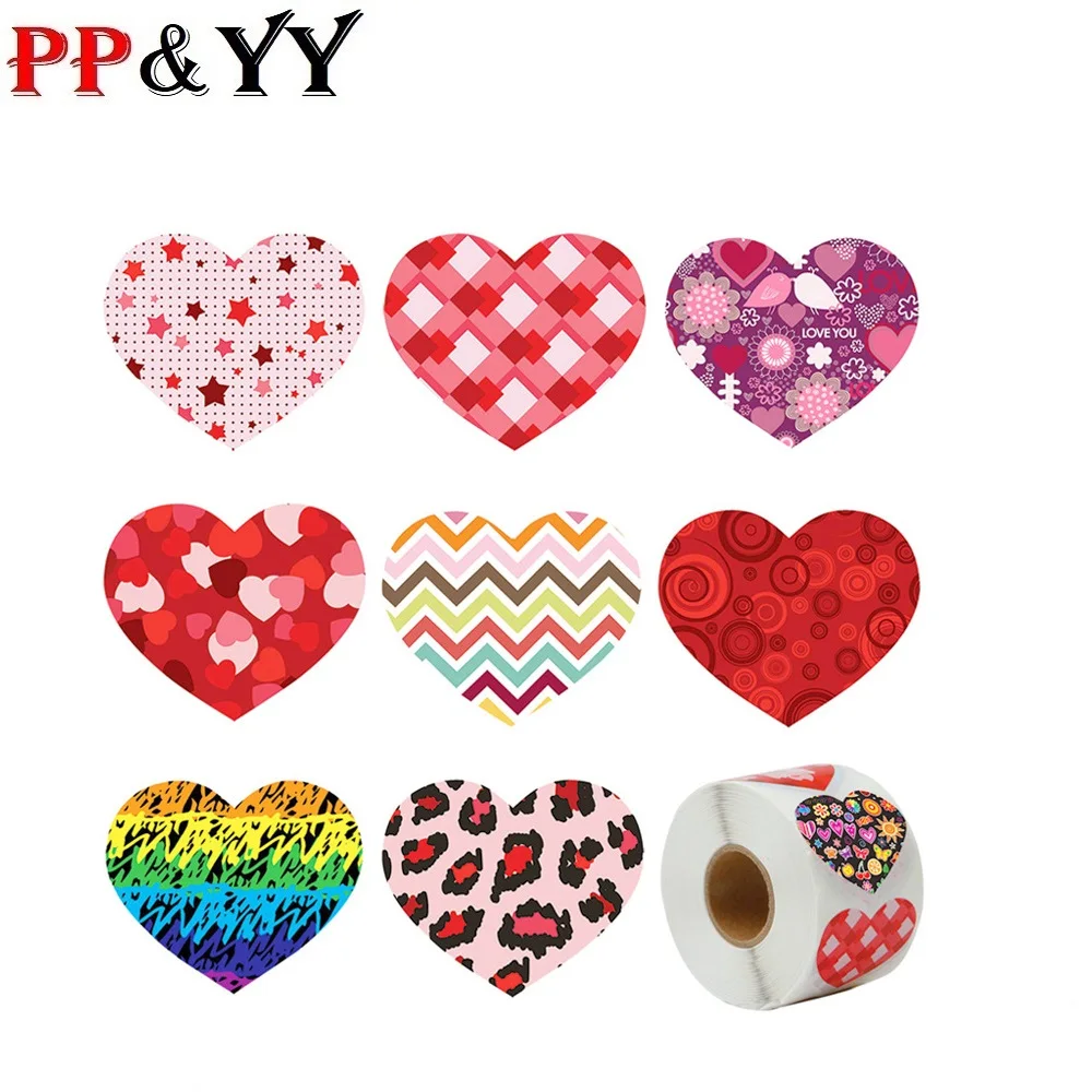 Explosion Models Wholesale Love Valentine's Day Stickers 1 Inch Sealing  8 Patterns Gift Decoration