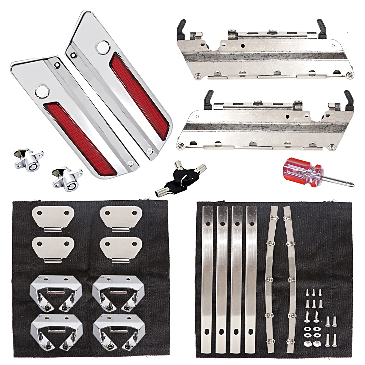 

Hard bag Saddlebag Hardware Latch Hinge Lock Kit For Harley Electra Street Glide Road King FLH/T FLHX FLHR 1992-2013