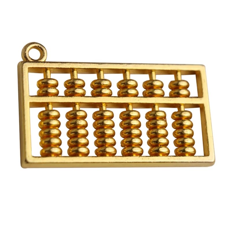 6 file fengshui abacus golden Abacus Bead arithmetics Metal Keychain Aotomotive Keyring Key chain Fob