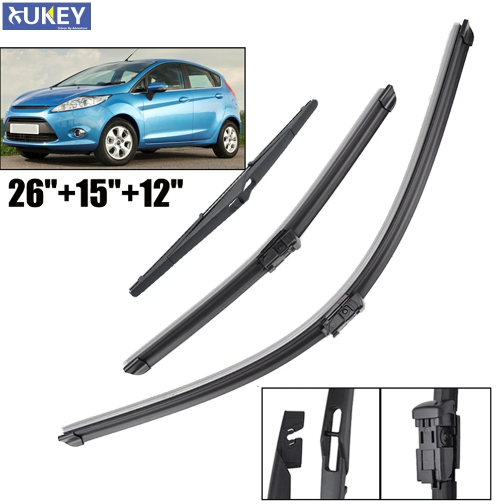 Xukey ด้านหน้ากระจกรถยนต์ใบปัดน้ำฝนสำหรับ Ford Fiesta MK6 /MK7ใน UK 2008 2009 2010 2011 2012 2013 2014 2015 2016