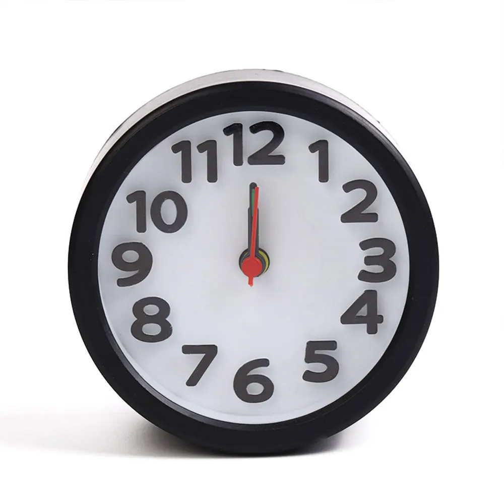 Simple Round And Square Small Alarm Clock Home Bedroom Decoration Desktop Mini Hanging  Mute Compact Portable Travel  Gift