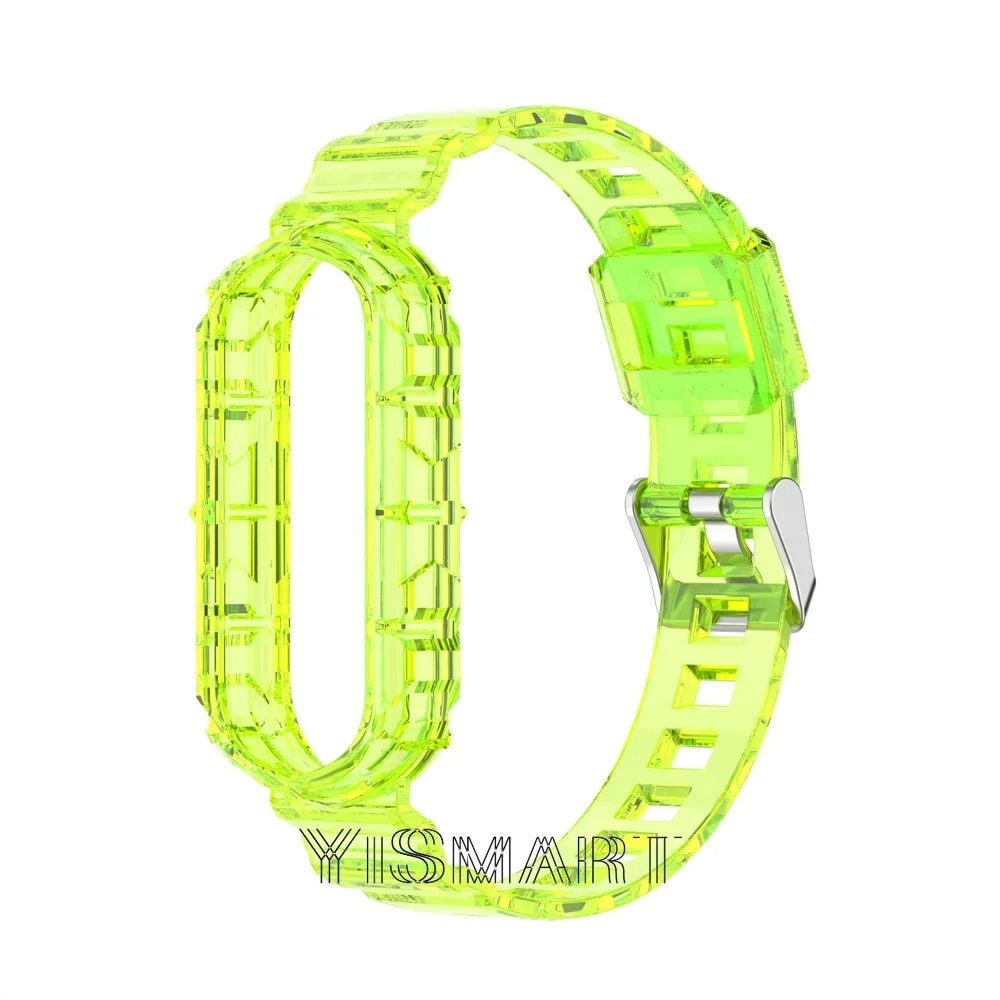 Pasek lodowca dla Xiaomi Mi Band 3 4 NFC bransoletka silikonowy zegarek dla Miband 4 przezroczyste sportowe paski