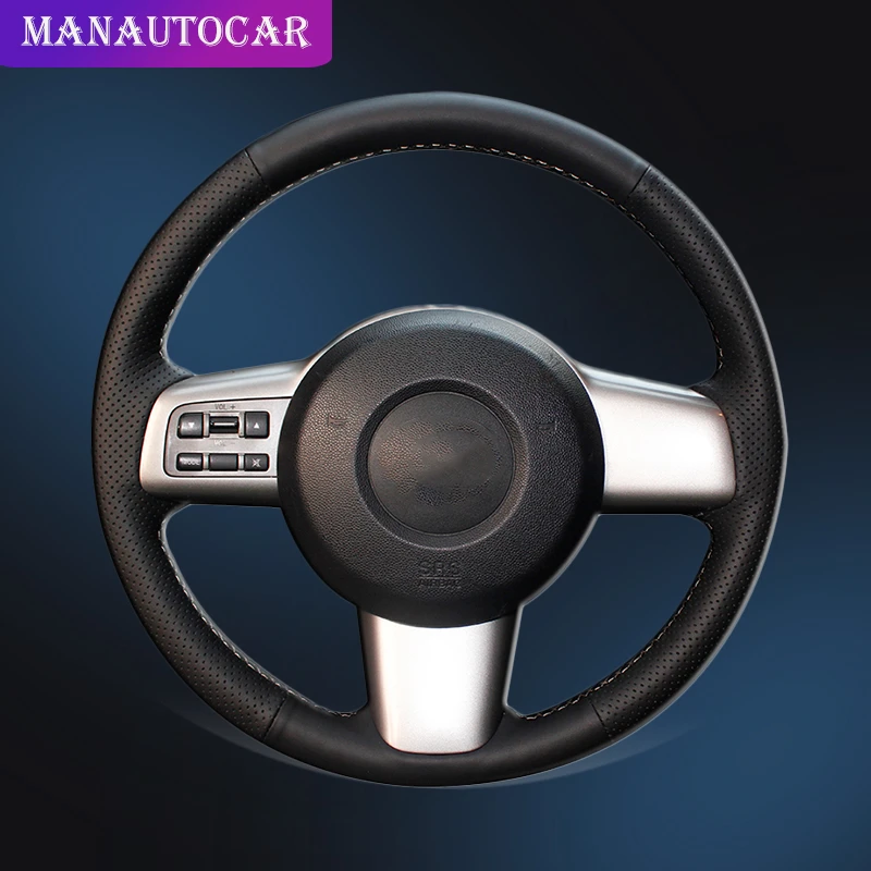 Custom Car Braid On The Steering Wheel Cover for Mazda 2 2008 2009 2010 2011 2012 2013 2014 Auto Interior Accessories Styling