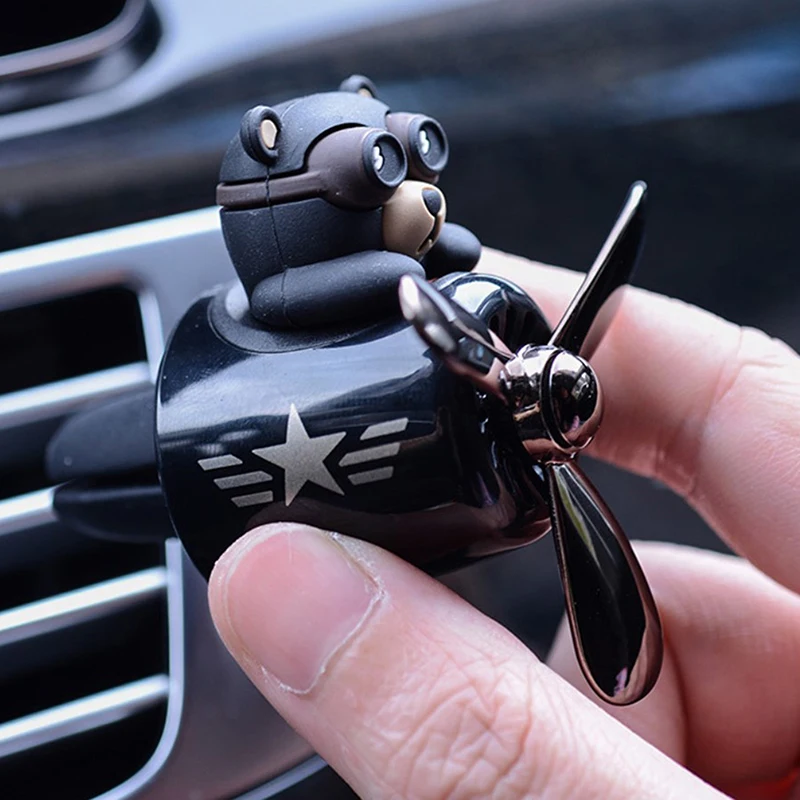 

Bear Pilot Car Air Freshener Rotating Propeller Outlet Fragrance Car Accessories