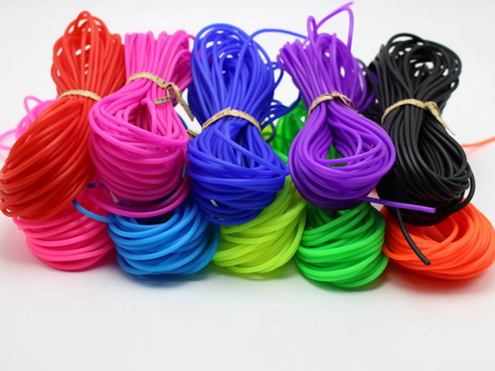 100 Meter 2mm Soft Hollow Rubber Tubing Jewelry Cord Cover Memory Wire 10 Color