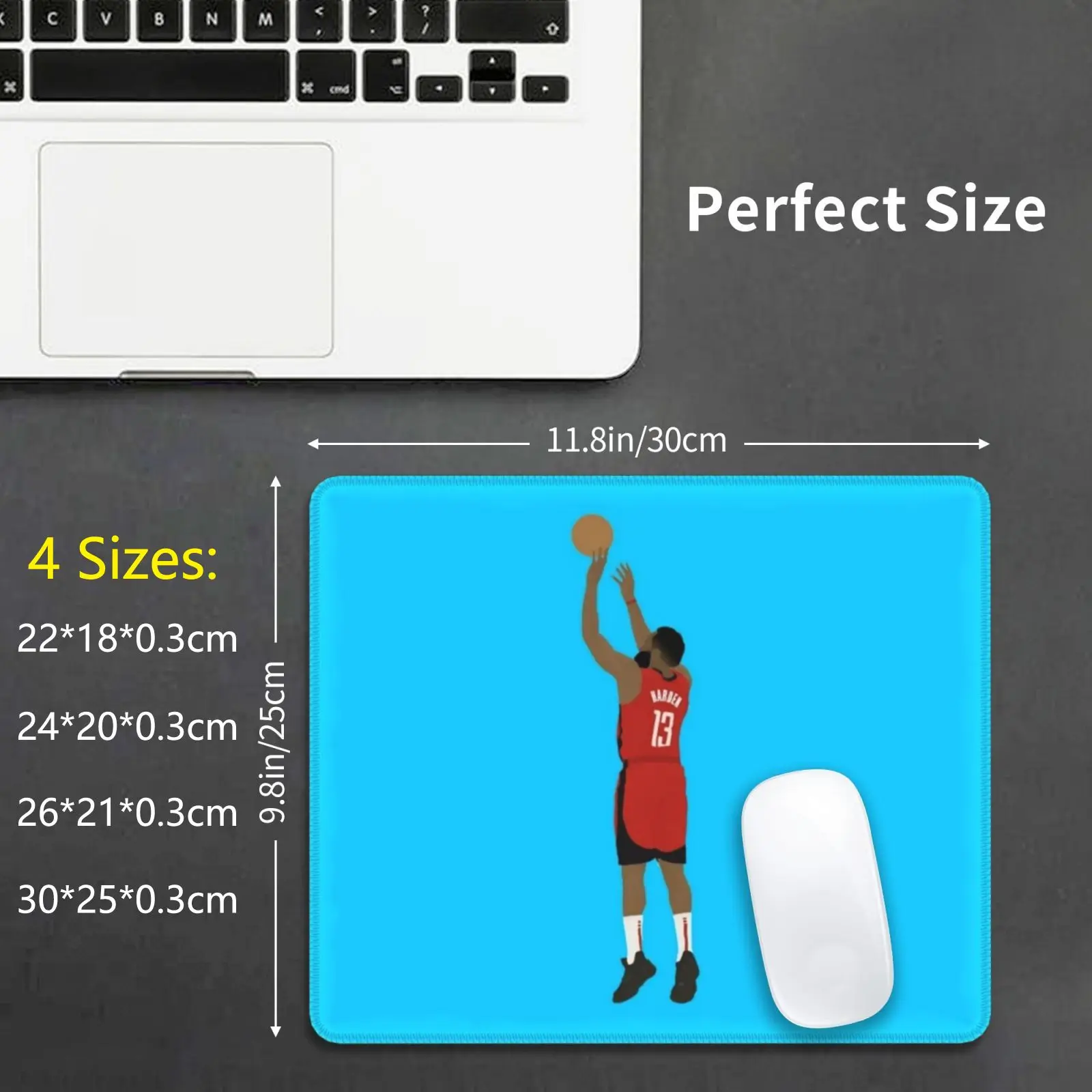 James Harden Jumpshot Cartoon Art Mouse Pad 787 Basketball James James Harden James Harden