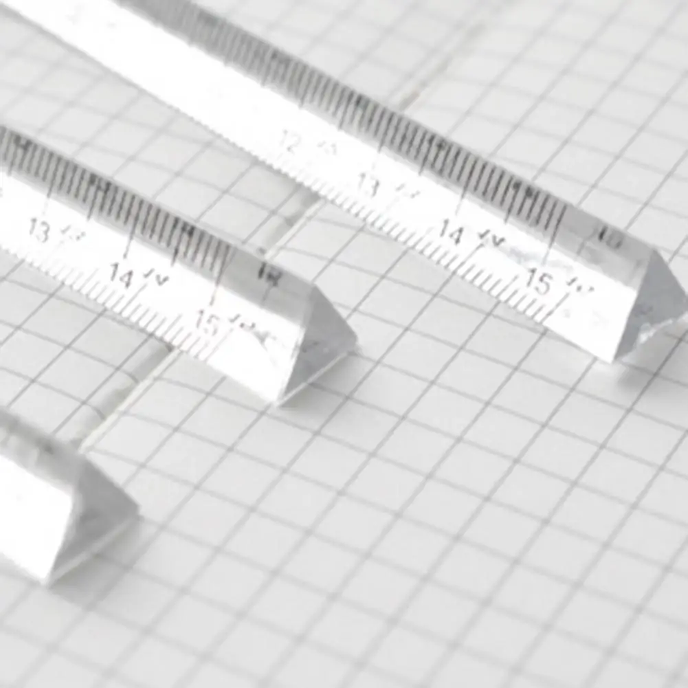Scale Ruler Clear Scale Print Long Lasting Transparent Triangle Student Scale Rulers for Architects