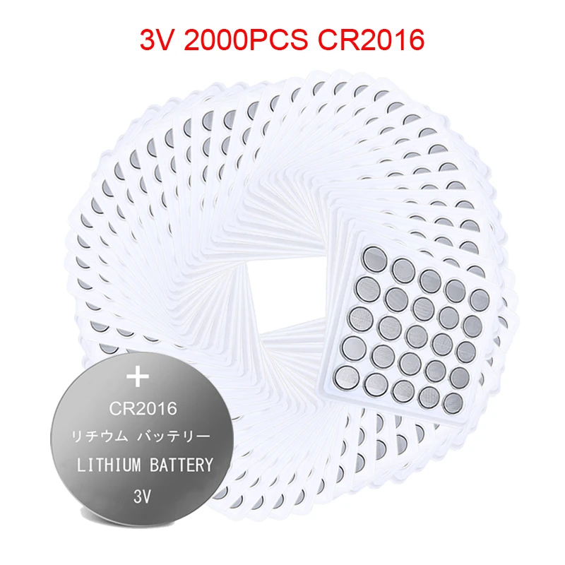 2000PCS CR2016 BR2016 DL2016 brand new Lithium battery 3v button cell coin batteries for watch computer cr 2016 ECR2016 For Toys