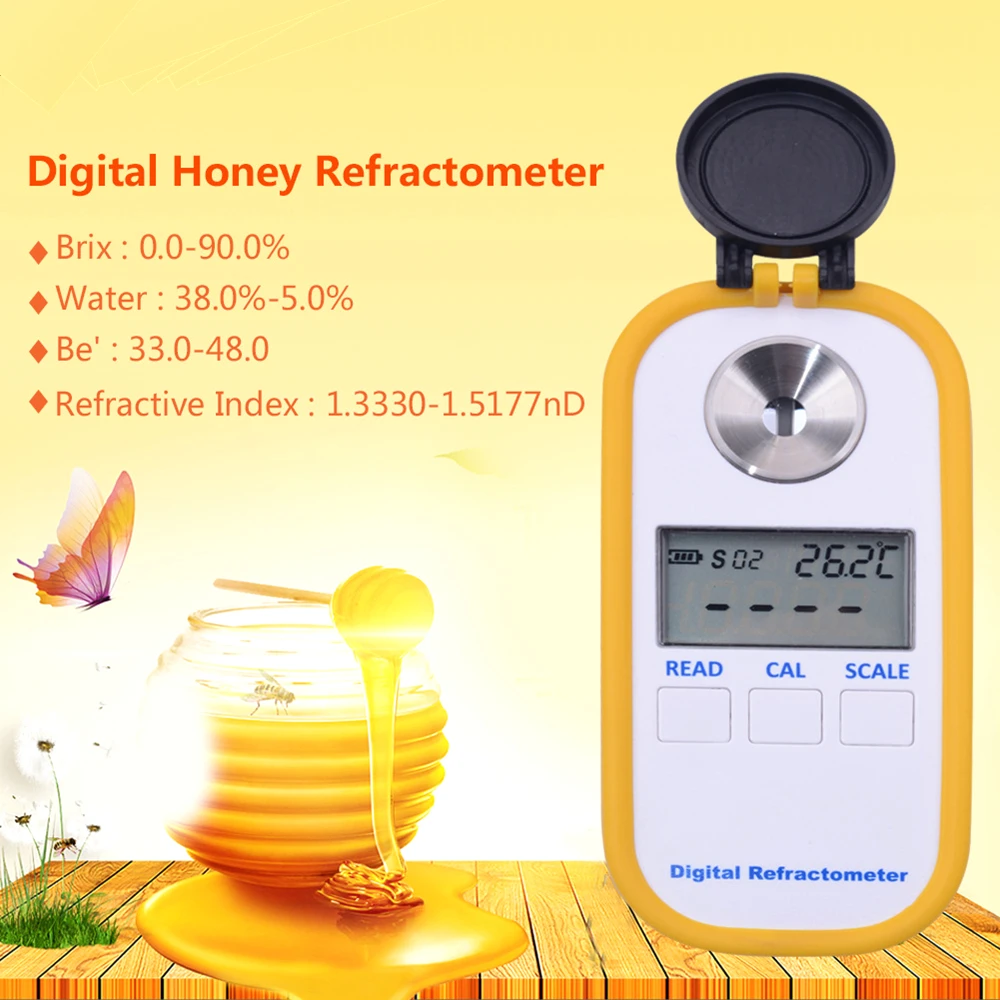 High Accurate Digital Display Honey Refractometer Measuring Sugar Content Instrument Honey Concentration Meter Refractometer