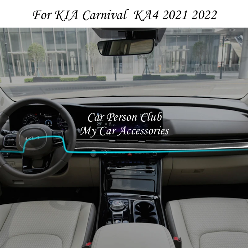 Car Interior Center Console Dashboard Air Condition Vent Frame Strips Cover Trims ABS Accessories For Kia Carnival KA4 2021 2022