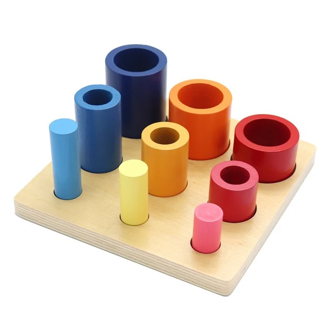 

Wooden Rainbow Blocks for Montessori Education Ladder Shape Wood Rainbow Building Block for Kids Color Cognitive Puzzle Toys