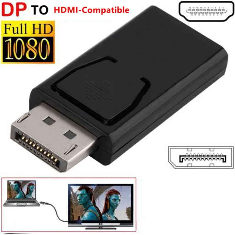 Display Port DP Male To HDMI-Compatible Female Adapter Black High Quality Dp to Hdm--Compatiblei Converter For  PC