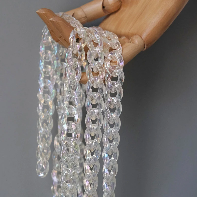 Cadena de resina acrílica transparente para mujer, accesorio para bolso de mano, de lujo, para hombro, nueva moda