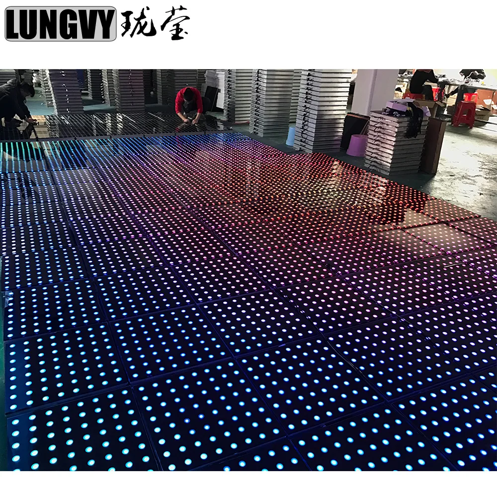 8*8 64 Dot RGB 3in1 SMD 5050 Piksel LED Video Lantai Dansa untuk Acara Klub Pesta Pernikahan Layar Tirai Bintang