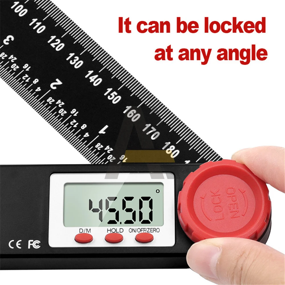 230MM 4 in 1 Digital Meter Protractor Angle Ruler Spirit Level Ruler Woodworking Angle 360 Degree Protractor Electron Goniometer