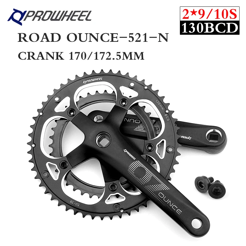 PROWHEEL bicycle crankset with bottom bracket 170/172.5mm mountain bike crankstraight-coupled sprocket  53/39T Cranks Parts