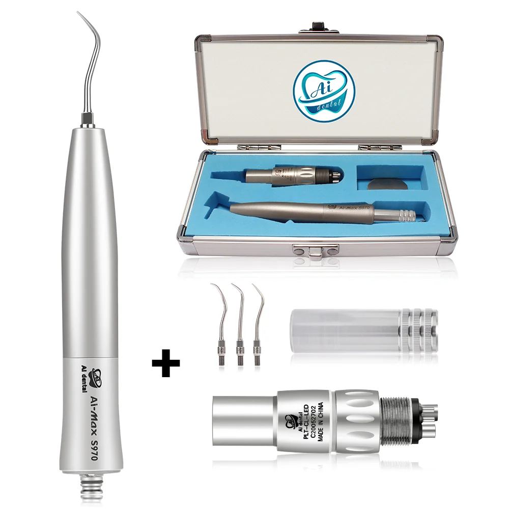 AI-S970-NCL6 Air Scaler Handpiece Dentist Equipment Ultrasonic Machine with 6 Holes Coupler Teeth Cleaning Treatment