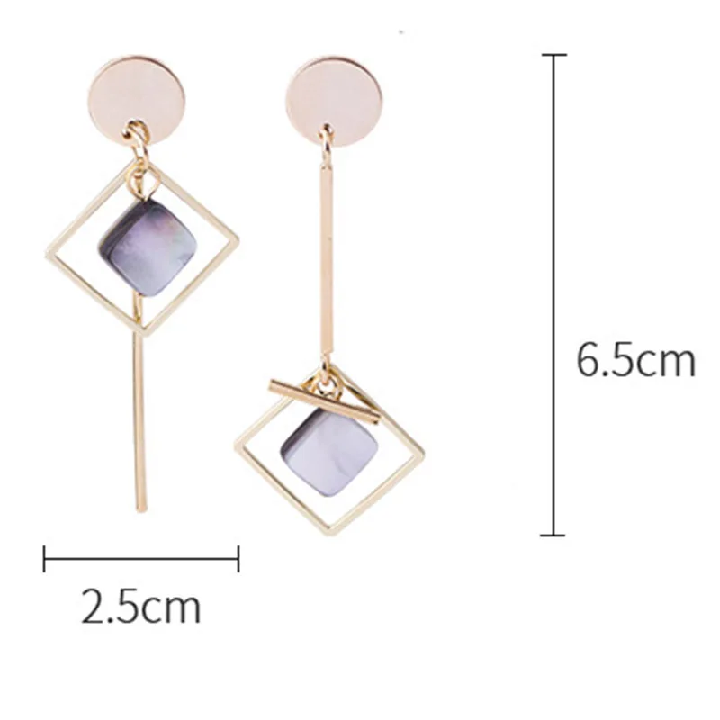 Geometric asymmetry shell Clip on Earrings New Korean No Pierced Design Ear Clips for Women