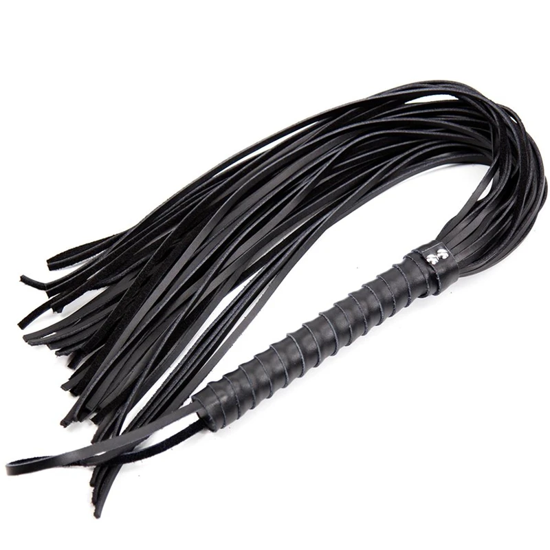 68CM Genuine Leather Tassel Horse Whip With Handle Flogger Equestrian Whips Teaching Training Riding Whips