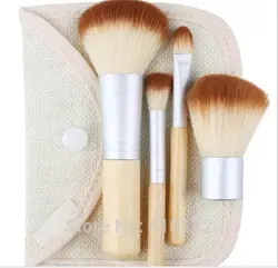 4pcs/set Professional Foundation Make up Bamboo Brushes Kabuki Makeup Brush Cosmetic Set Kit Tools Eye Shadow Blush Brushes