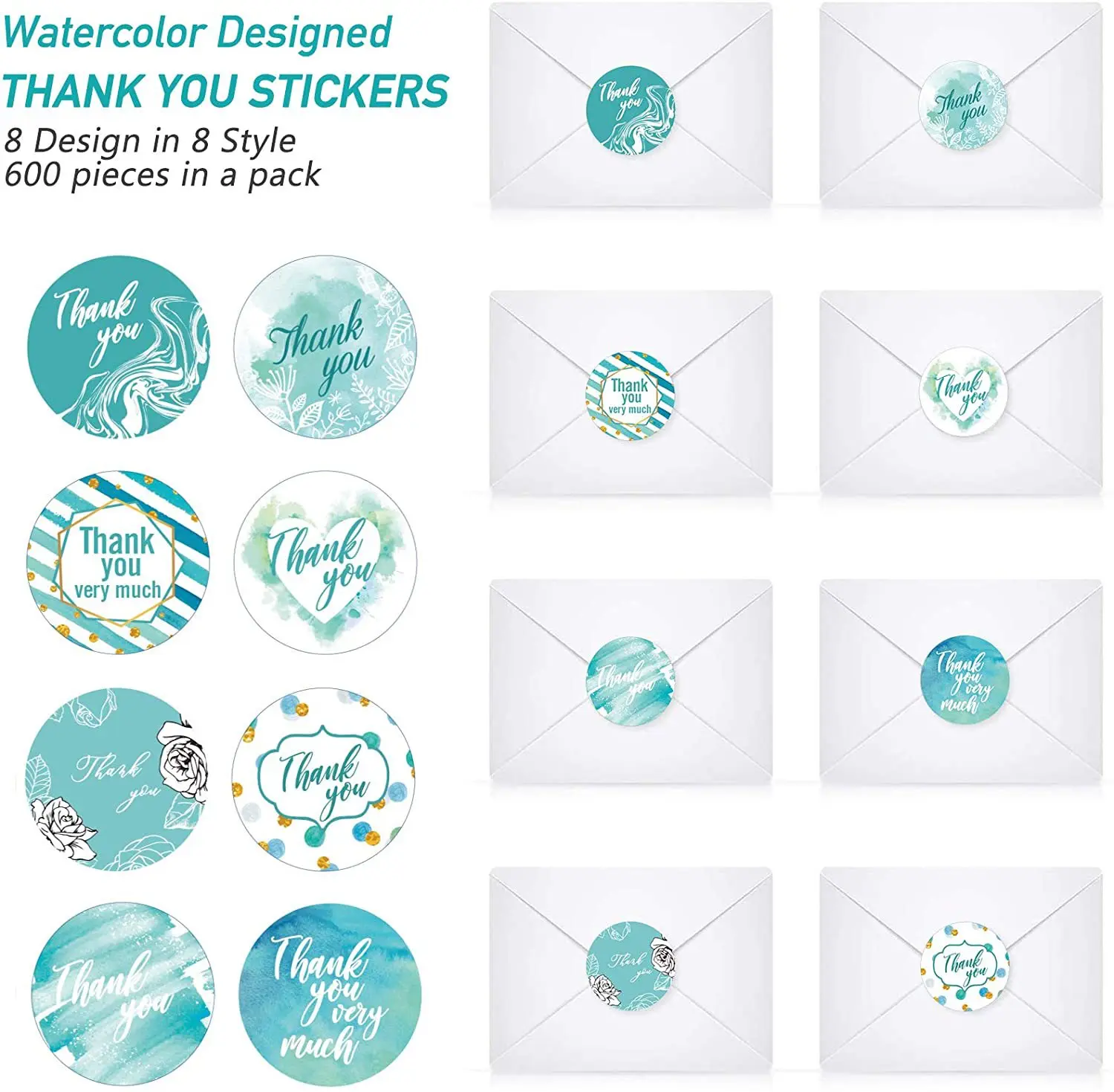 50-500 Stuks Eenvoudige Leven Dank U Sticker Wedding Party Flower Hot Stamping Sticker Label Sticker 1 Inch