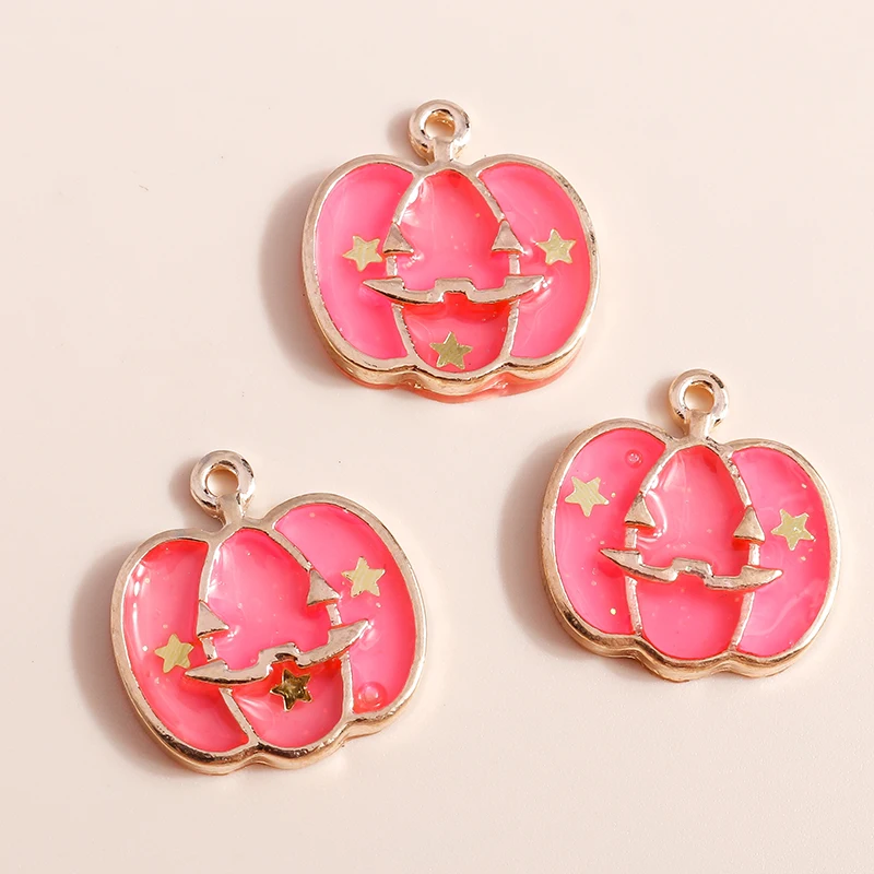 Leslie 10 stücke Emaille Halloween Charms Bonbon farbe Kürbis Charms Anhänger von Halskette Ohrringe DIY Schmuck Herstellung Zubehör – Detail 5