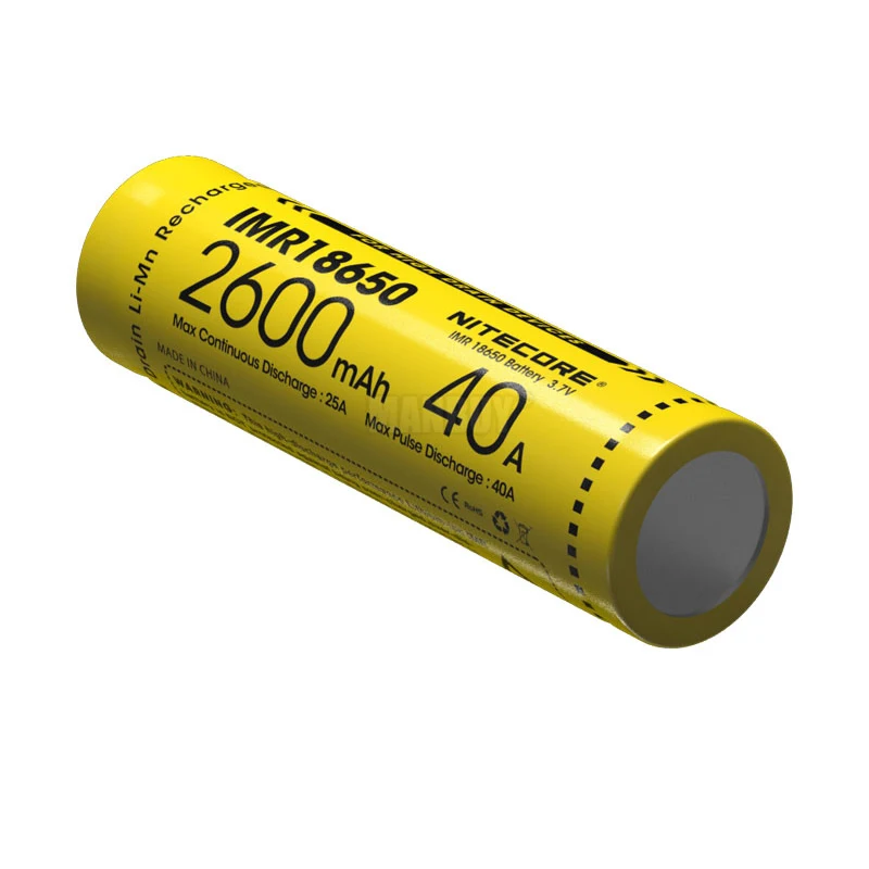 NITECORE IMR18650 3.7V Li-Ion Protetto La Batteria Ricaricabile 2100/2500/2600/3100mAh 30A/35A/38A/40A di Alta-qualità 1 pezzo Flat Top