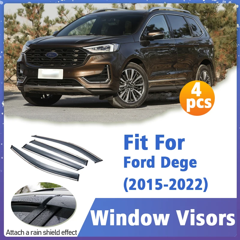 

Window Visor Guard for Ford Dege 2015-2022 4pcs Vent Cover Trim Awnings Shelters Protection Sun Rain Deflector Auto Accessories