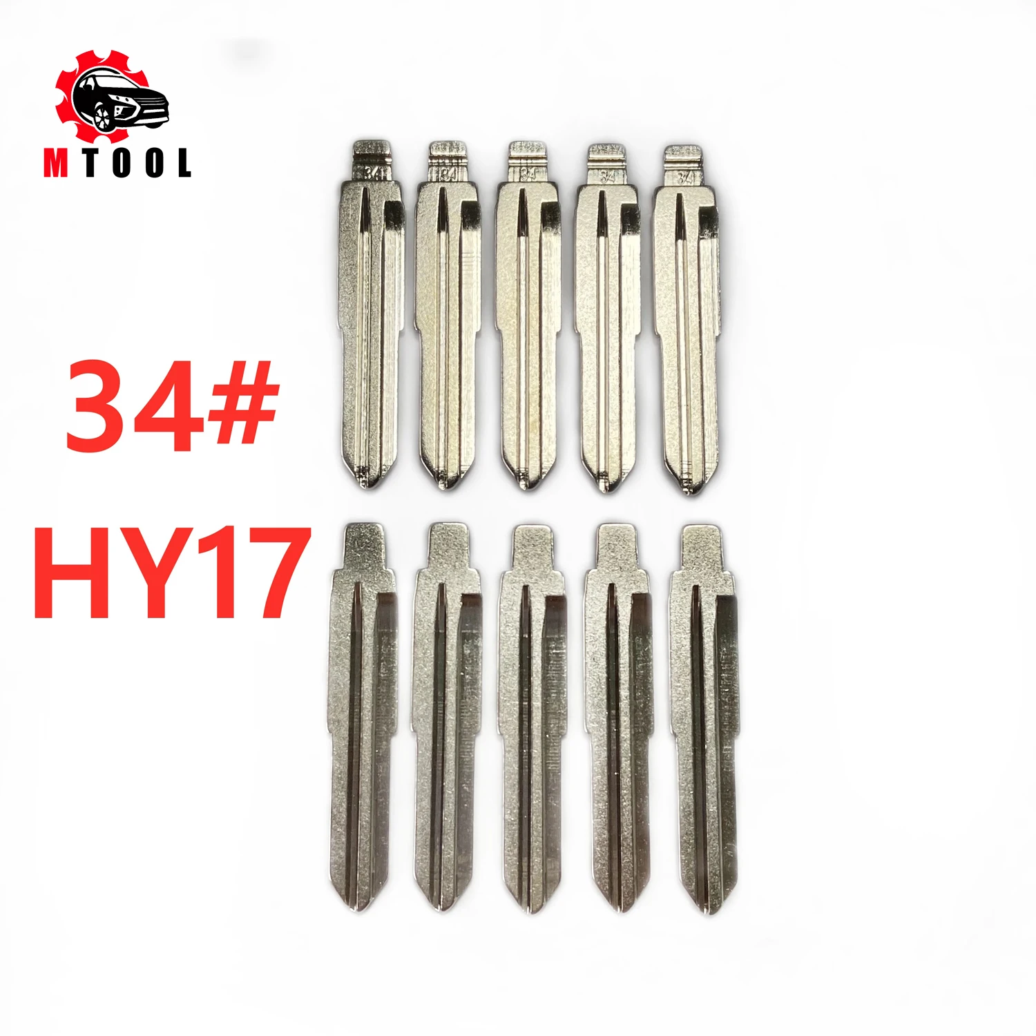 10 pçs/lote #34 lishi hy17 metal em branco sem corte flip kd/vvdi remoto chave lâmina para hyundai accent mistra kia rio m4 chave lâmina