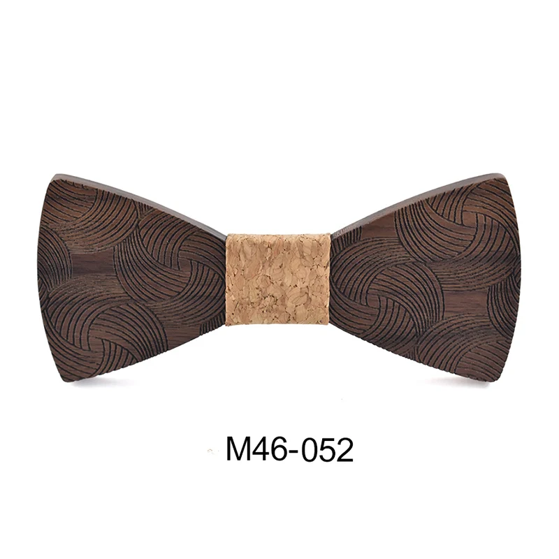 ออกแบบใหม่เนคไทผู้ชายสูทแต่งงานไม้ Bow Tie Gravata ผีเสื้อแกะสลัก Cufflinks Tie ชุด Gravatas Para Homens