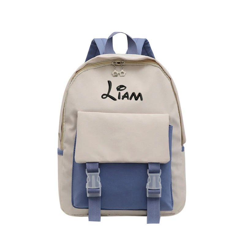 Custom Leinwand Atmungsaktive Tragen-Beständig Stickerei Rucksack für Erwachsene/Kinder/Junge/Mädchen Logo Anpassung Schul Großhandel