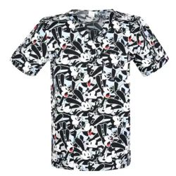 Print Men medico uniforms,print men scrub top,men scrub tops   medico uniform for male in 100% cotton