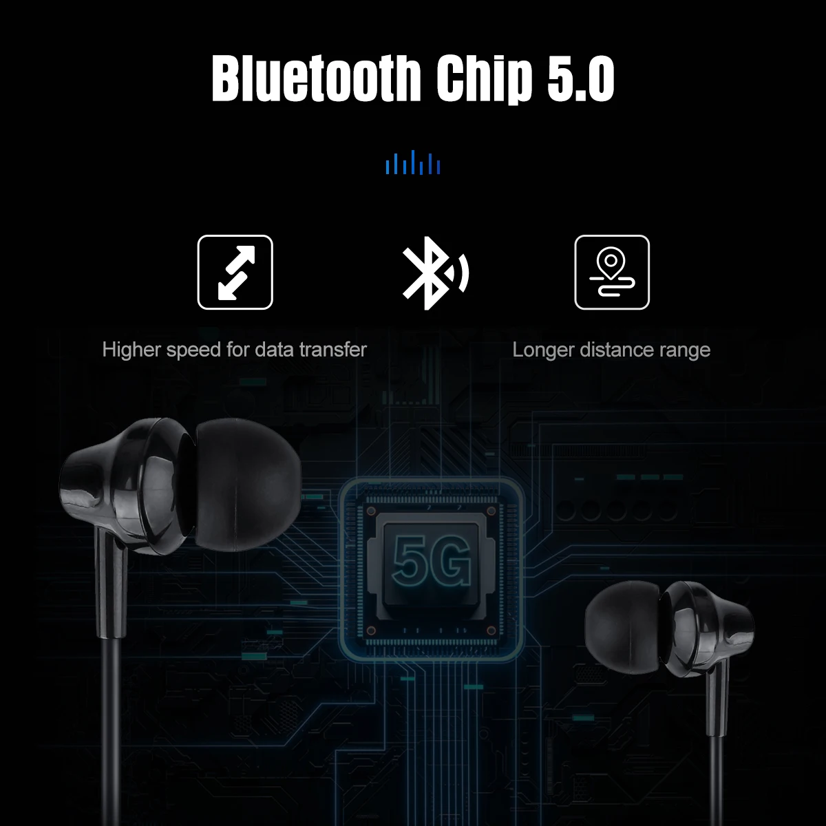 Спортивные Беспроводные наушники Retekess TR108 с Bluetooth, fm-радио, 16 часов прослушивания, встроенный микрофон, для бега