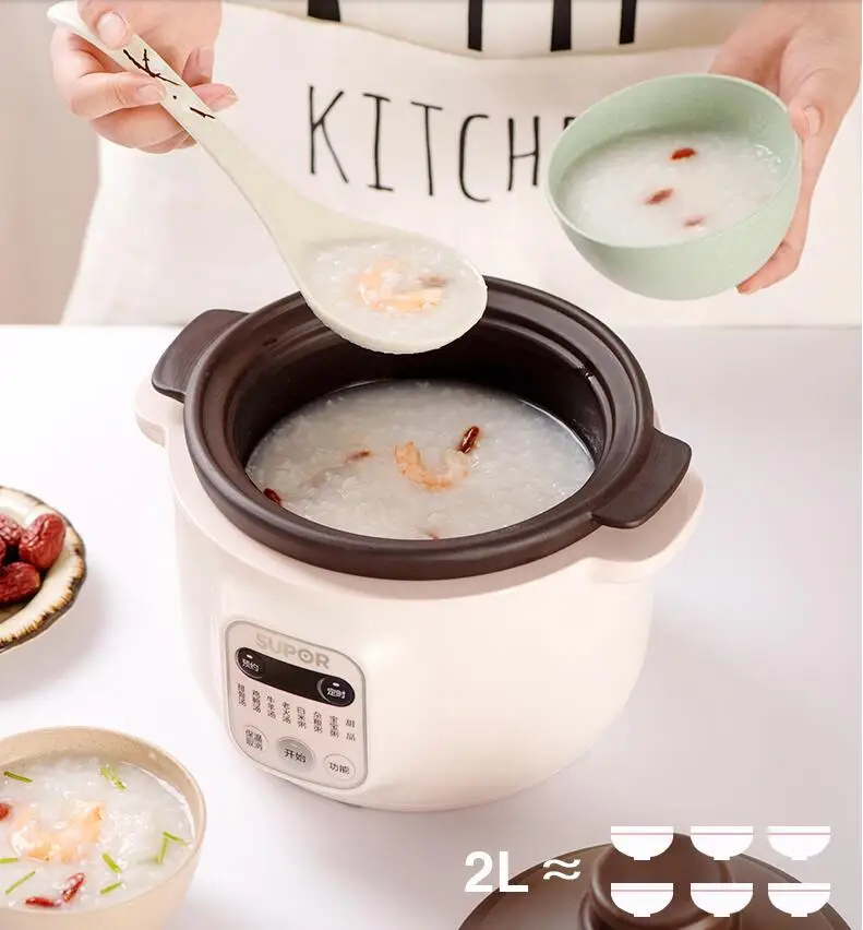 220V 2L/3L Household Ceramic Electric Stewing Pot Intelligent Automatic Dessert Soup Porridge Slow Stewer Health Preservation