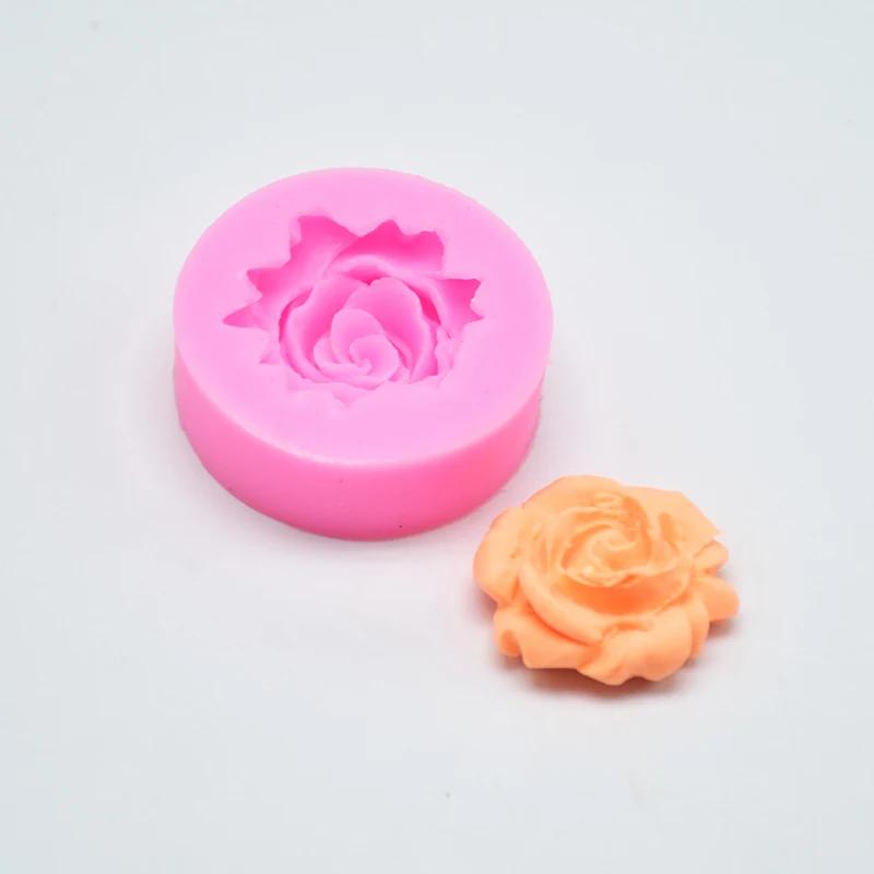 1pc 3D Rose Flower Shapes Silicone Mold Fondant Mold Sugarcraft Cake Decorating Baking Tools Surgar Soap Candle Mould M087