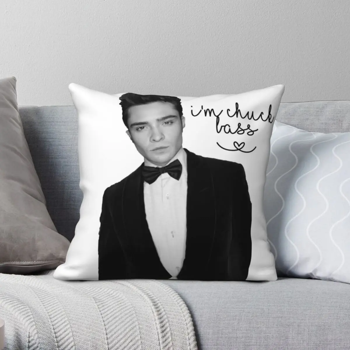 I'm Chuck Bass-funda de almohada cuadrada de poliéster, lino, terciopelo, con cremallera, decorativa, para el hogar, 45x45