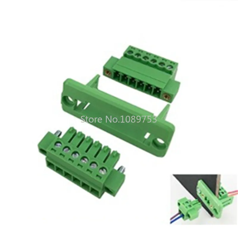 5sets 2EDG Pitch 5.08mm 2P/3P/4P/5P/6P/8P 2EDGWC Pluggable Terminal Block Connector JM2EDGKM Through-wall 5.08mm Pitch