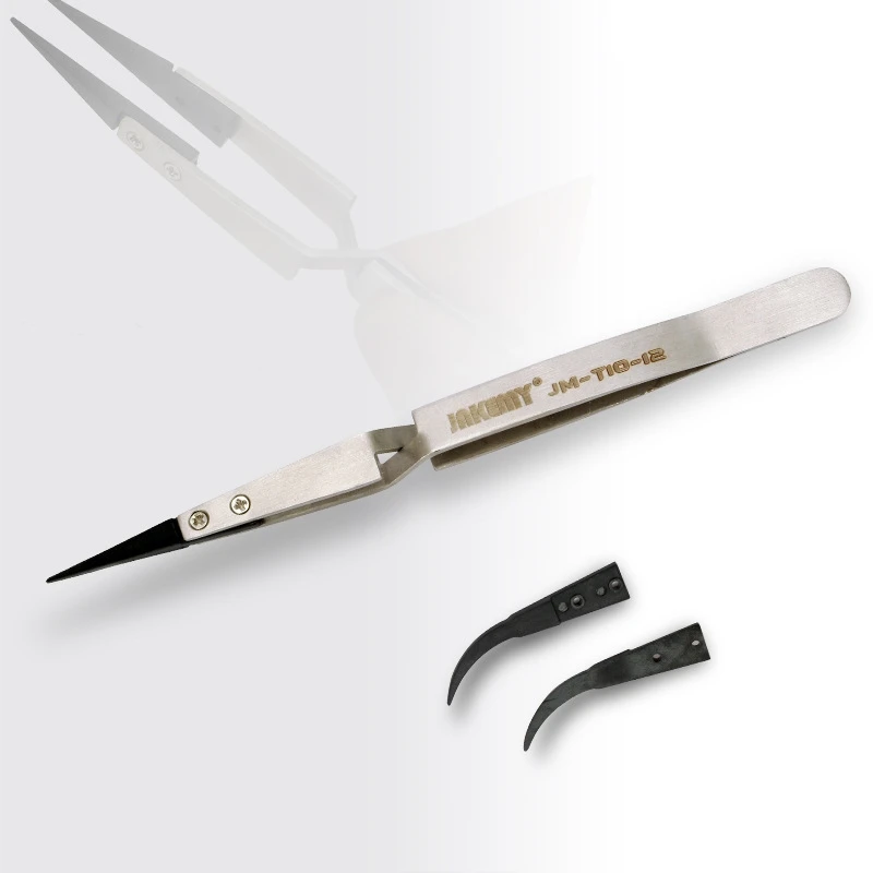 Rebound Pinset Stainless Steel Anti-Statis Presisi Pinset Perawatan Elektronik DIY Logam Solder Presisi Pengelasan