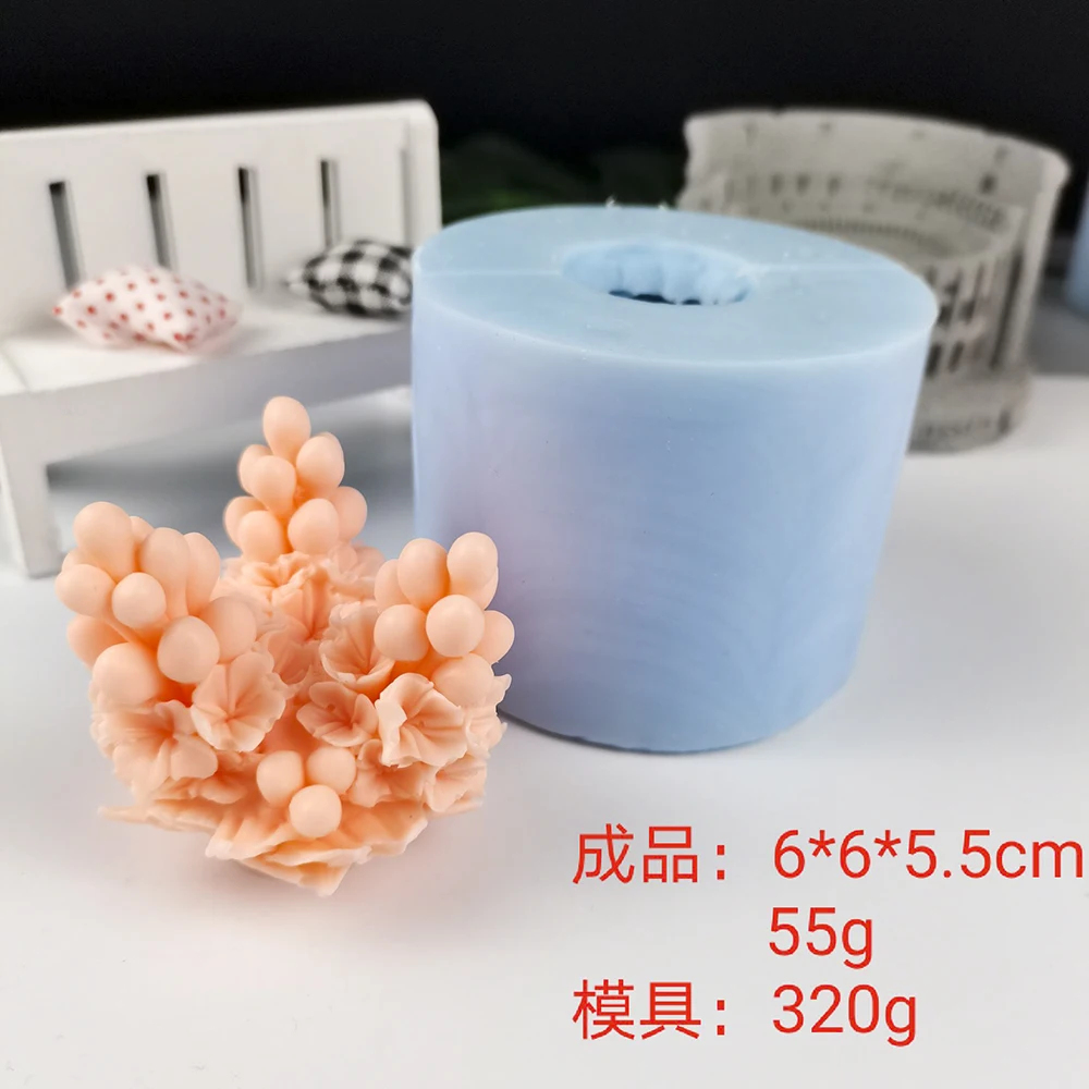 HC0322 PRZY Mold Silicones Beautiful Flower Bouquet Mold Flowers Mold Soap Candle Moulds Clay Resin Moulds